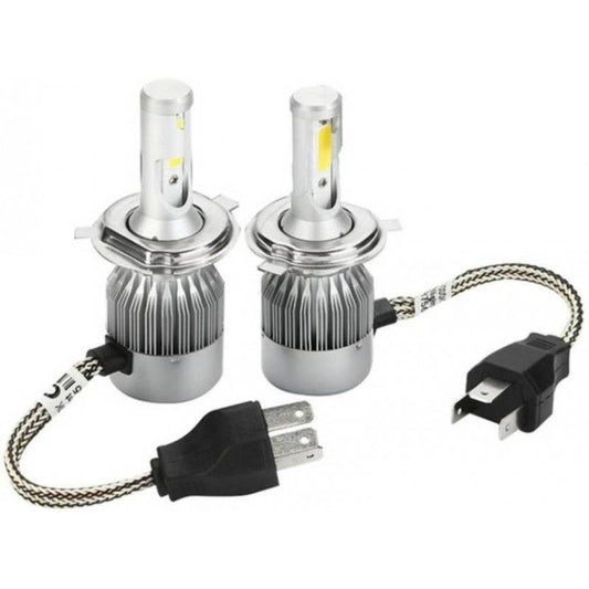 3 Pin H4 LED Headlight Kit 6000K With Built-in High-Speed Cooling Fan