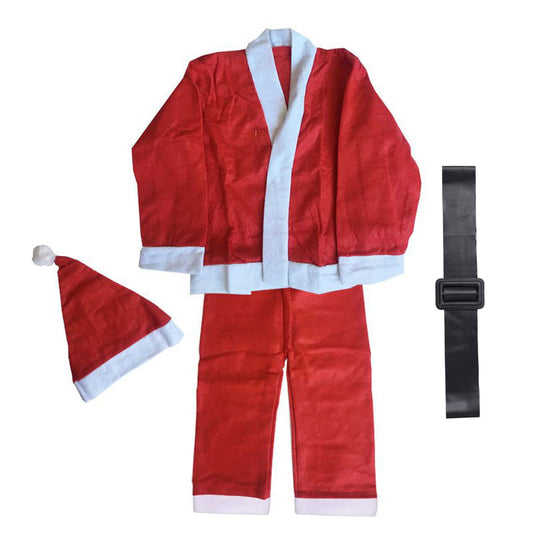4 Piece Kids Santa Claus Father Christmas Fancy Dress Up Party Costume
