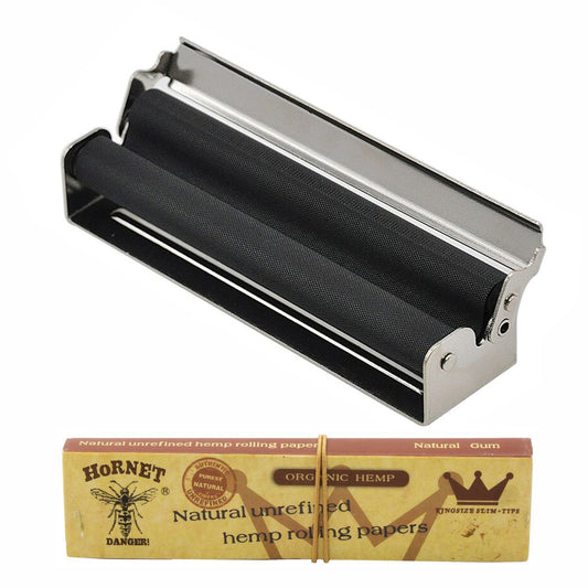 Blunt Dry Herb Portable Silver Rolling Machine & Rolling Paper