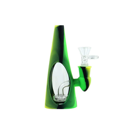 Cannabis Dry Herb Silicone Bong Water Pipe With Glass Interior