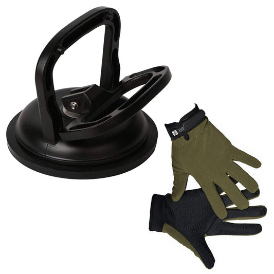 Heavy Duty Suction Cup Car Dent Puller 11.5cm Diameter & Work Gloves