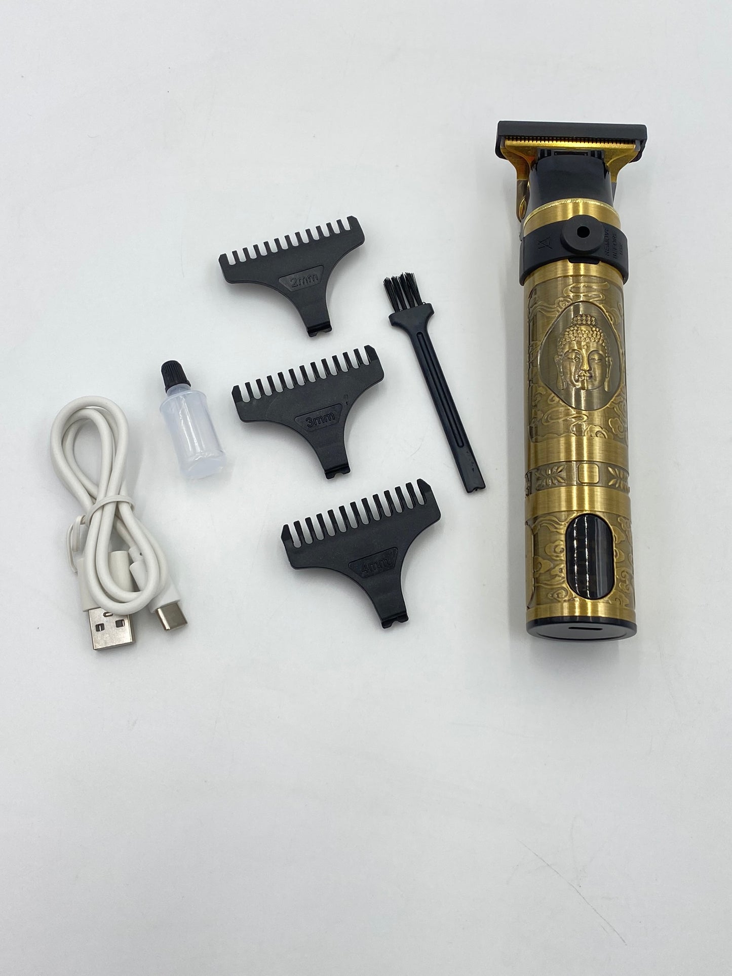 T-Shaped Blade R-Shaped Edge Electric Hair Clipper LCD Display & 3 Combs