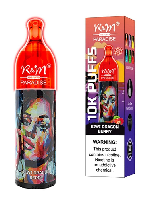 10000 Puffs Rechargeable Disposable Vape 17ml E-Liquid - Kiwi Dragon Berry 5%
