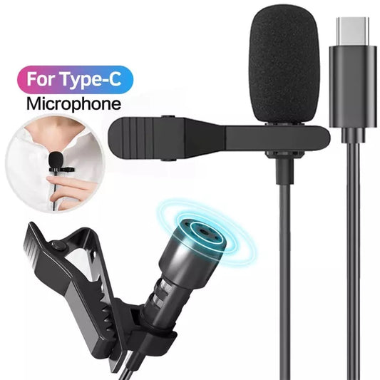 Mini Clip On Lapel Microphone For Hands Free Use For Type C Devices