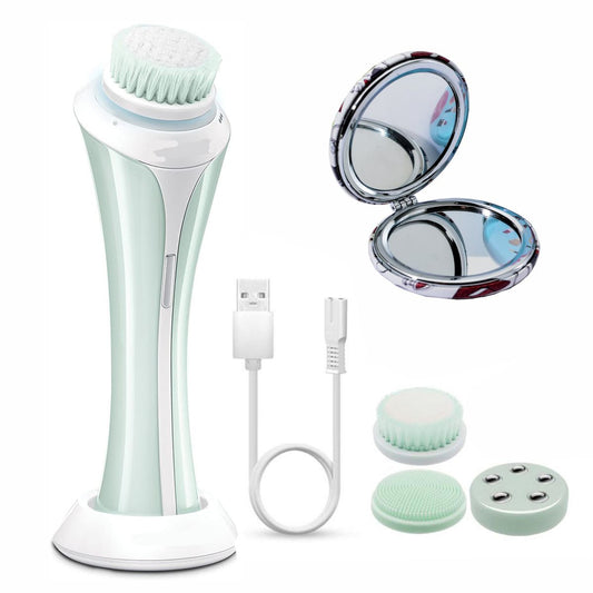 Multifunctional Soft Vertical 3D Face Cleansing Brush & A Pocket Mirror
