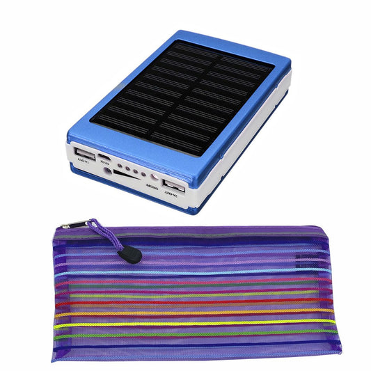 Solar Power Bank For Your Mobile Devices With 20LED Light & A Carry Case