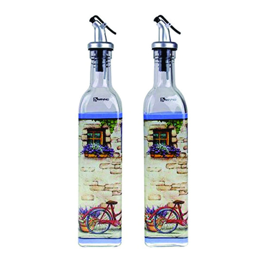 Two 500ml Glass Bottle Oil & Vinegar Dispensing set