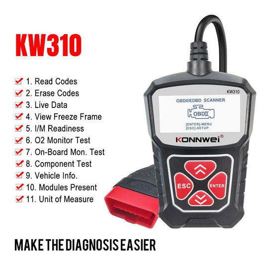 Konnwei KW310 Multifunction OBD II And EOBD Auto Diagnostic Scanner Tool