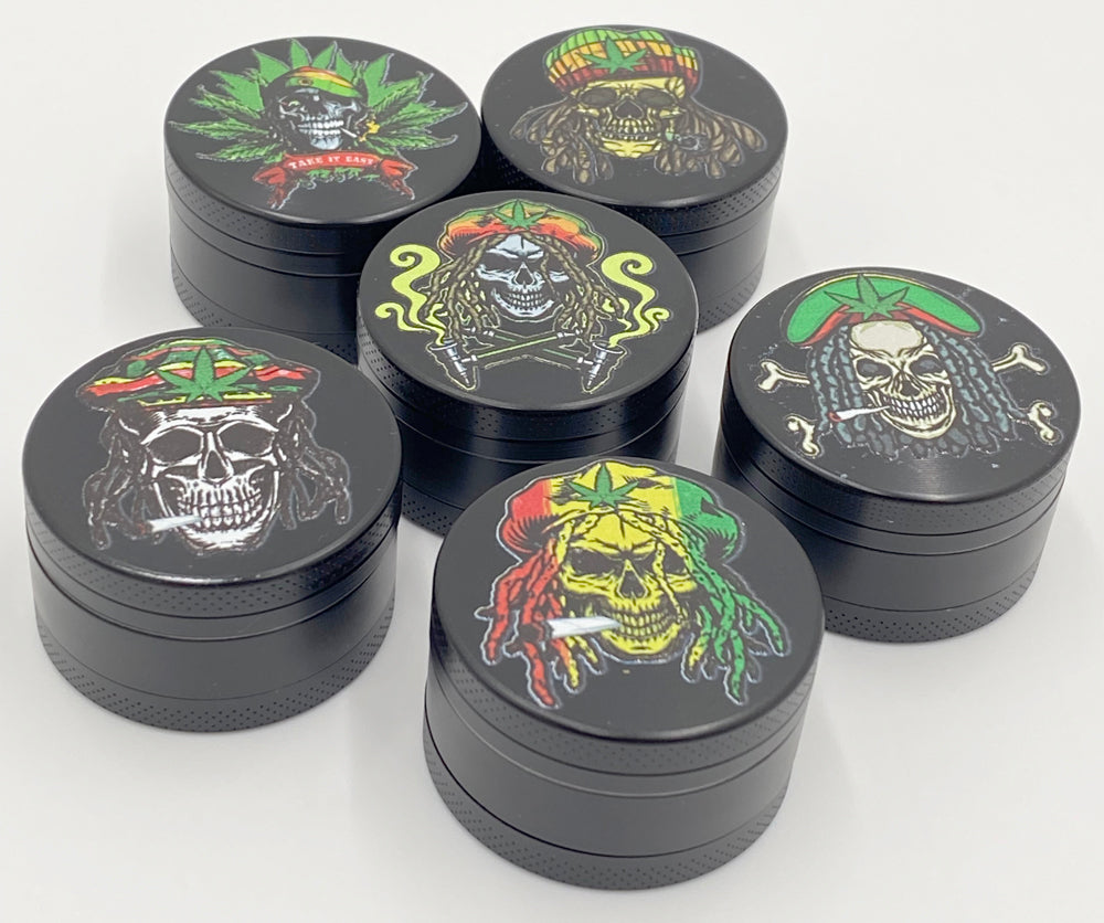 Dry Herb 3 Stage Jamaican Rasta Skull Aluminium Crusher Grinder