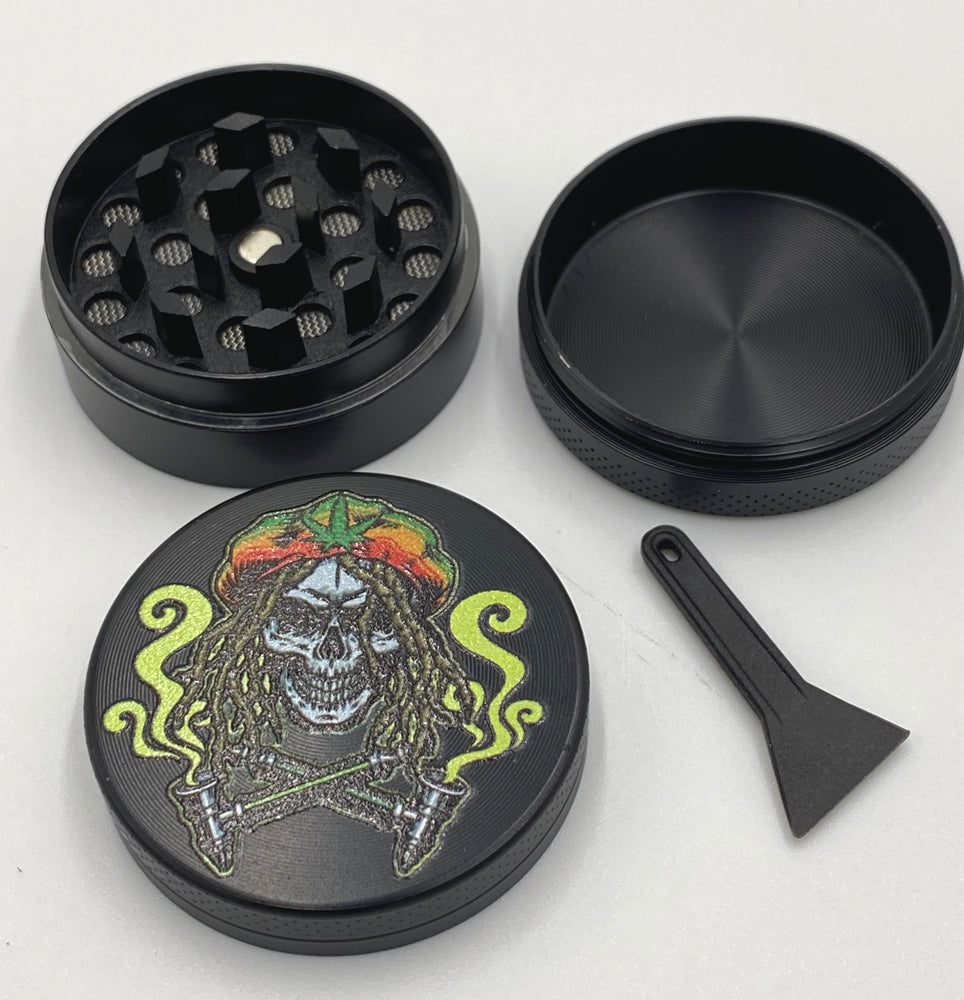 Dry Herb 3 Stage Jamaican Rasta Skull Aluminium Crusher Grinder