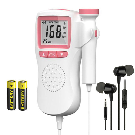 Digital Fetal Movement Doppler Heart Rate Monitor With Earphone & Batteries