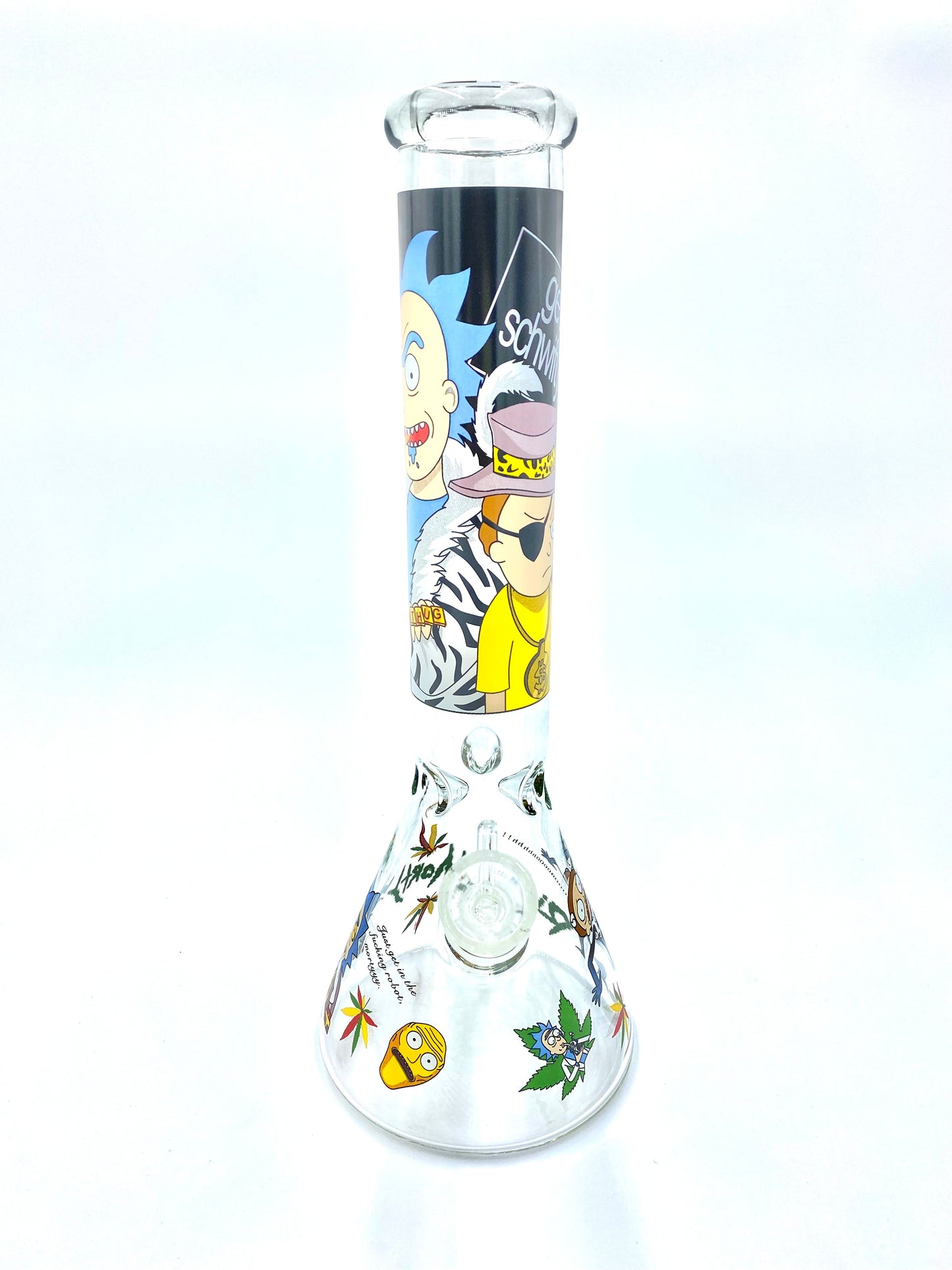 Dab Rick & Morty Glass Beaker Ice Bong Water Pipe – 39.5cm