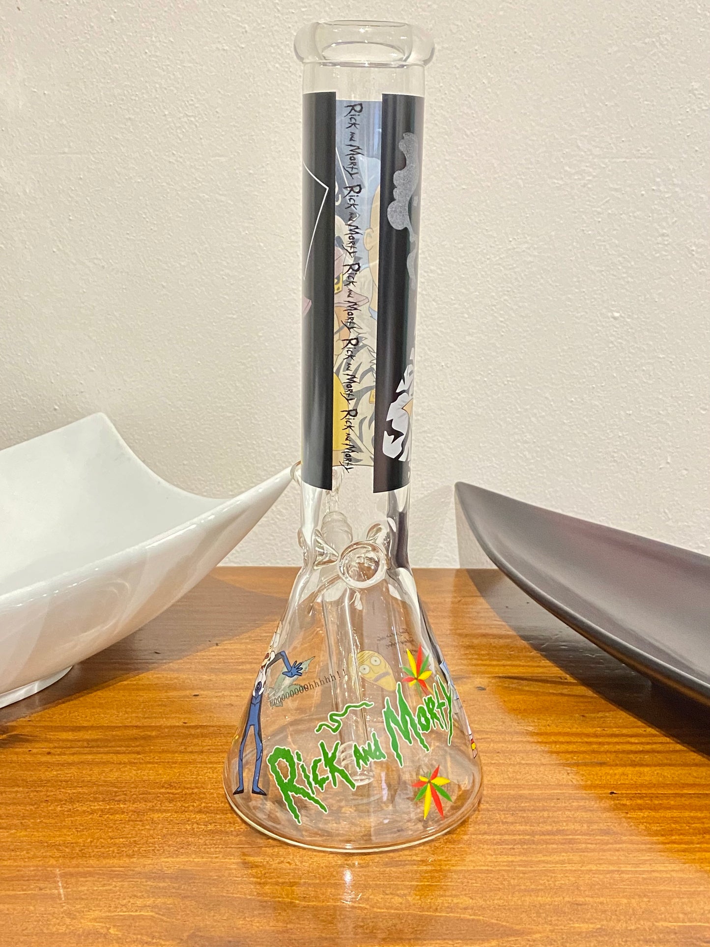 Dab Rick & Morty Glass Beaker Ice Bong Water Pipe – 39.5cm