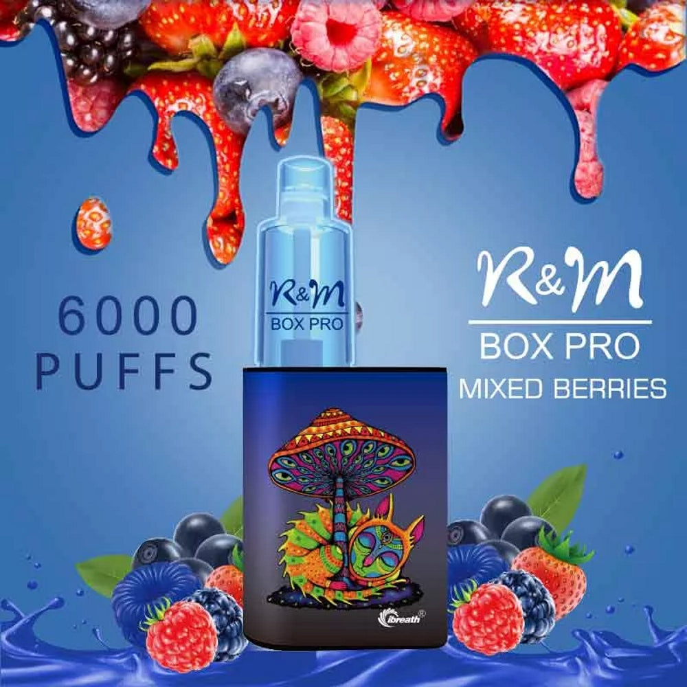 Box Pro 6000 Puffs Rechargeable Disposable 5% Salt Nic Vape 10ml E-Liquid - Mixed Berries