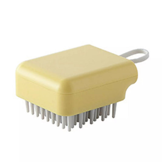 Silicone Shampoo Bath Brush & Head Massage Comb - Yellow