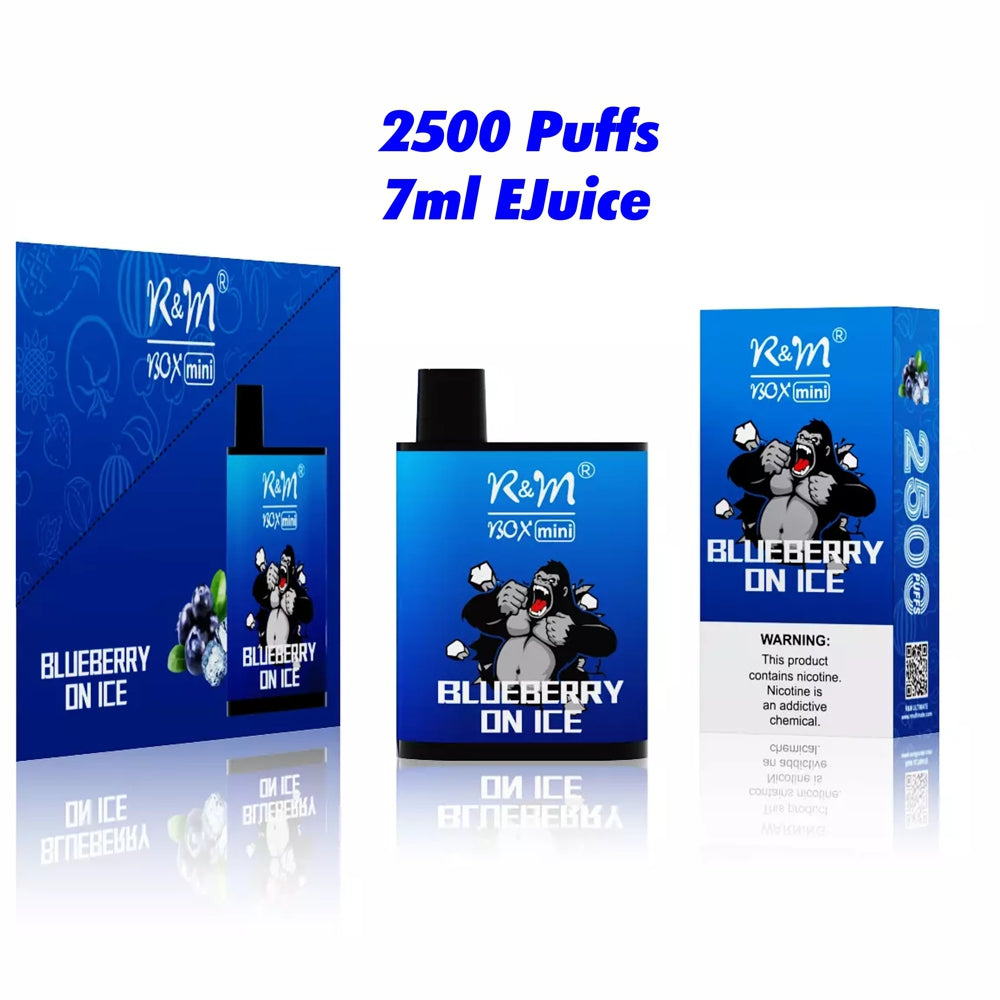 2500 Puffs Mini Disposable Vape 7ml E-Liquid - Blueberry On Ice