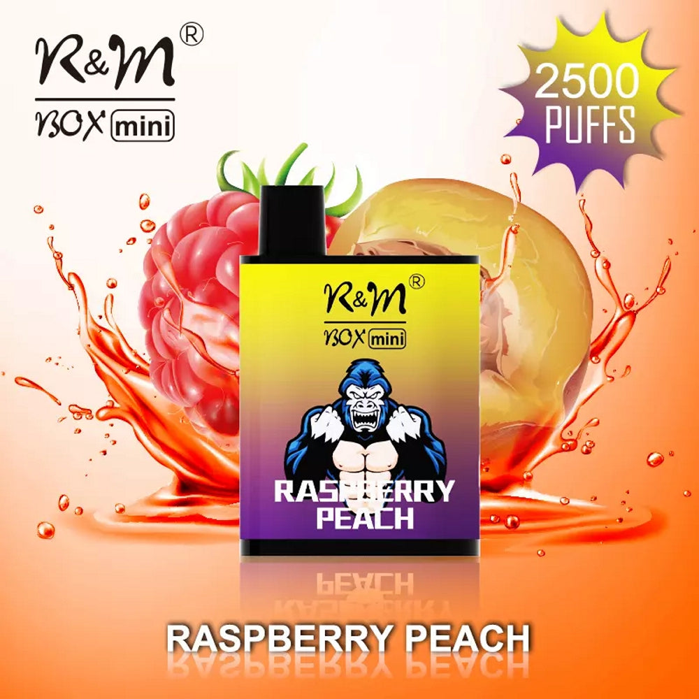 2500 Puffs Mini Disposable Vape 7ml E-Liquid - Raspberry Peach