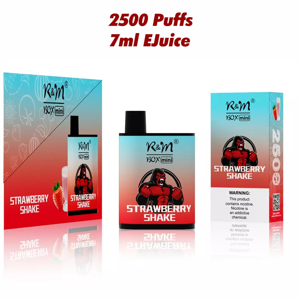 2500 Puffs Mini Disposable Vape 7ml E-Liquid - Strawberry Shake